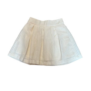 RW&CO White Waffle High Waist Pleated Mini Skirt 8